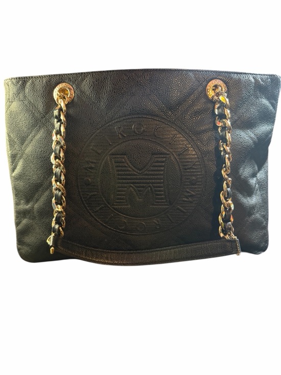 Metrocity Handbags - 🔥 Metrocity Black Quilted Caviar Leather Tote - Gold Chain Straps 🔥